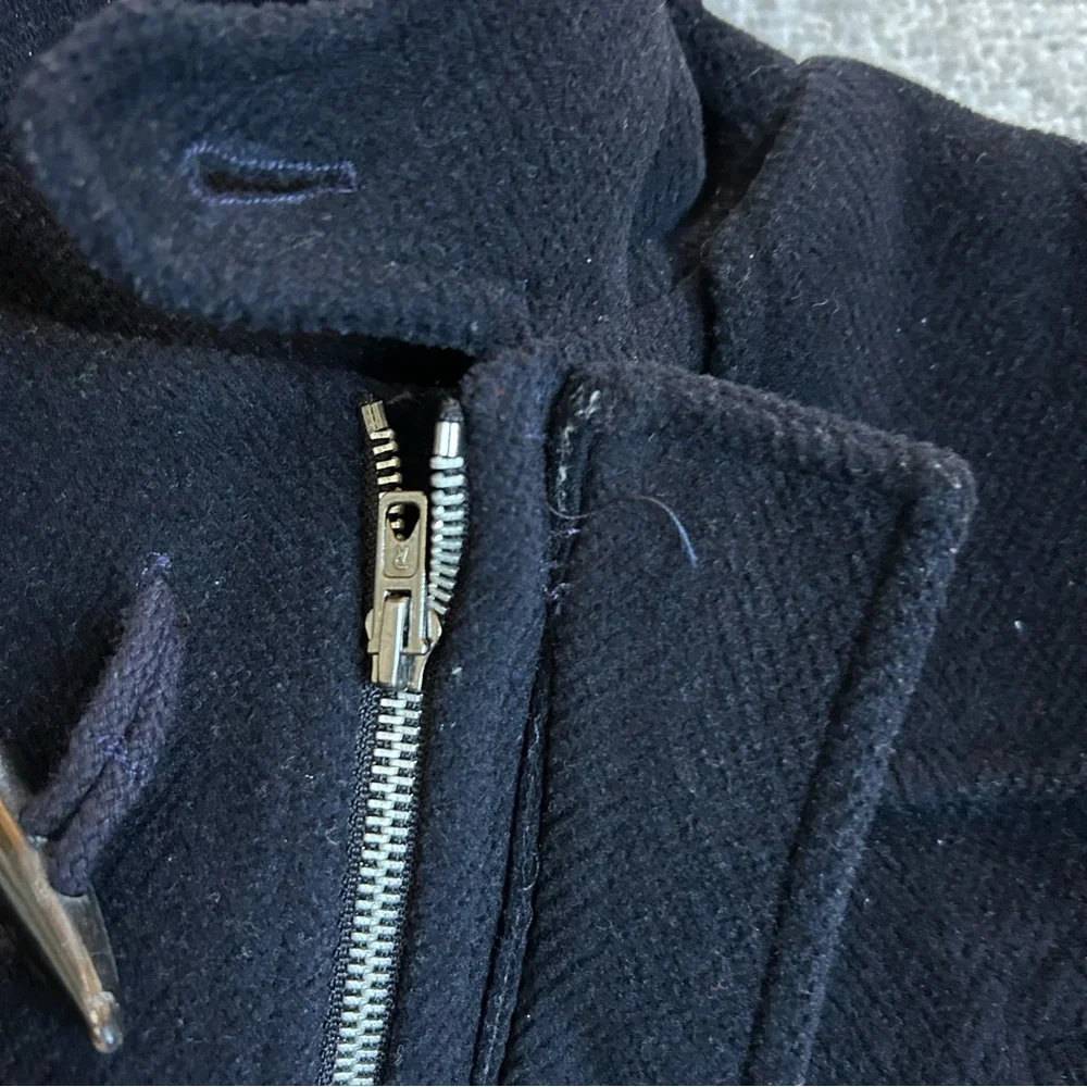 Vintage Jacadi Paris Navy Blue Wool Blend Classic Boys Duffle Winter Coat Size 8 - Picture 12 of 12